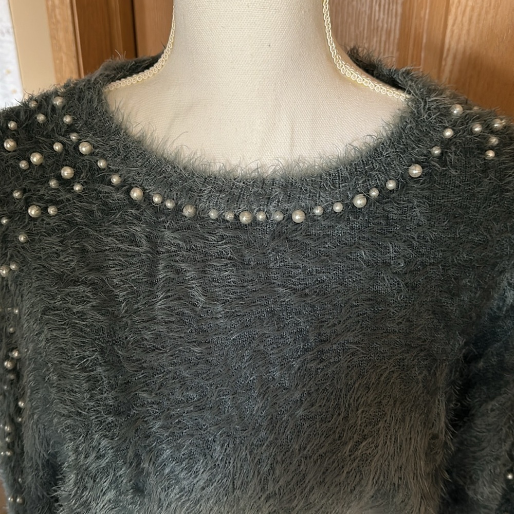 VENUS Cozy Pearl Trim Ombre Sweater Top XL - Picture 4 of 12